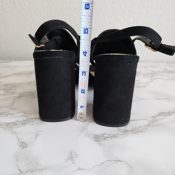 LC lauren Conrad Black Peep Toe Sandal Booties - Picture 7 of 8